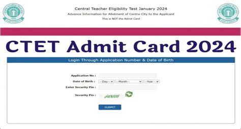 CTET 2024 Pre-Admit Card & Exam City Slip Download